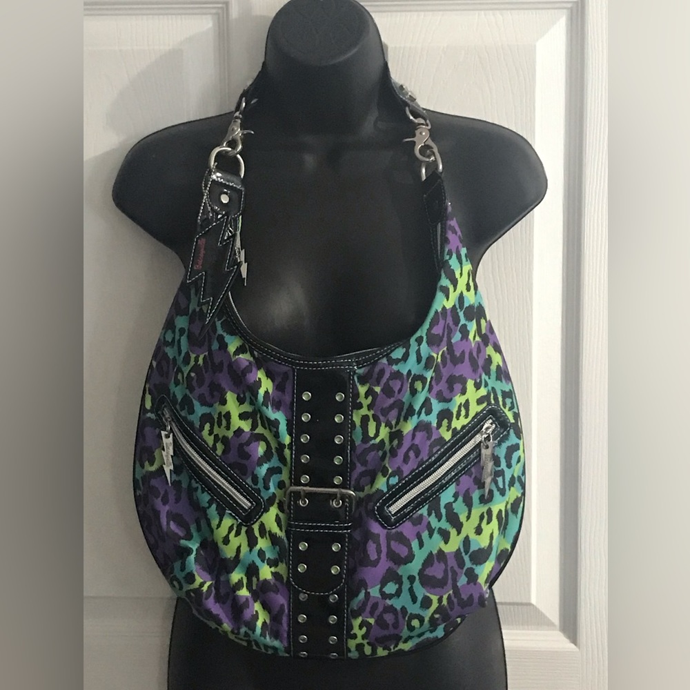 Stylish Multicolor Leopard Print Hobo Bag
